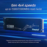 Накопичувач SSD 1 TB Kingston KC3000 M.2 2280 PCIe 4.0 x4 NVMe 3D TLC (SKC3000S/1024G) M.2 2280 DS, фото 8