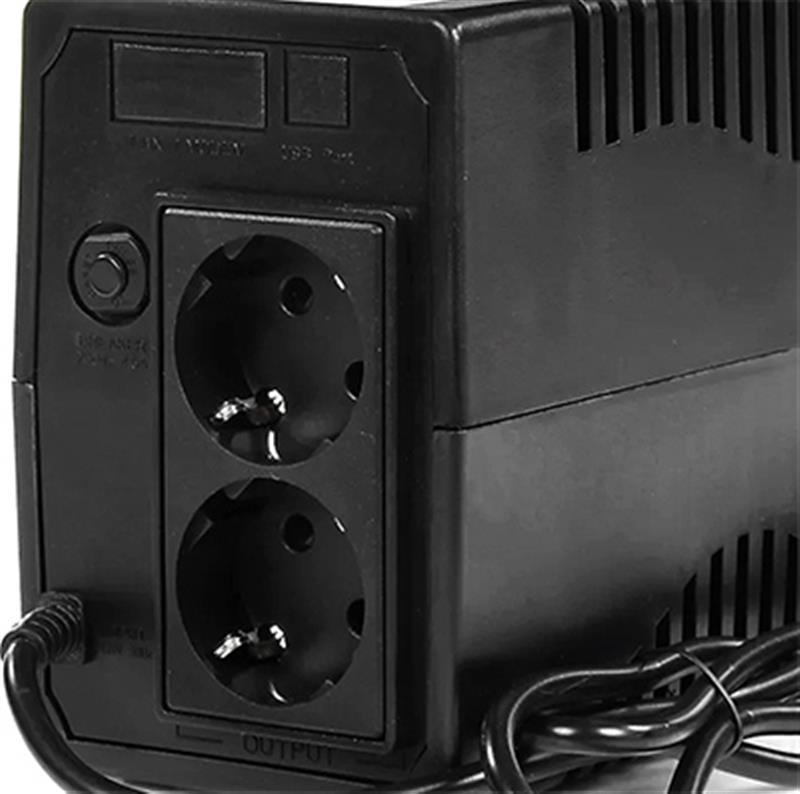 ДБЖ FrimeCom VP-600, Line Int., AVR, 2 x євро, LED, пластик ( Чорний ) DS
