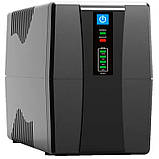ДБЖ FrimeCom VP-600, Line Int., AVR, 2 x євро, LED, пластик ( Чорний ) DS, фото 3