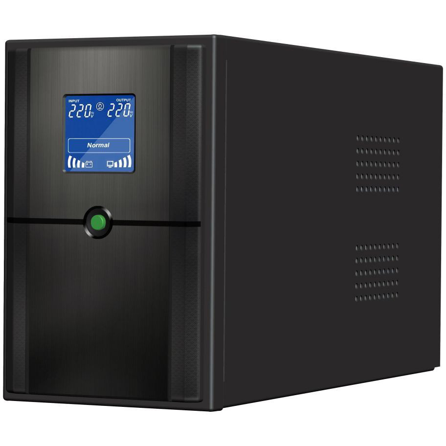 ДБЖ FrimeCom SL-1KL, Line Int., AVR, 2 x євро, LCD, метал (під позаш. АКБ, з правильною синусоїдою) Чорний DS, фото 1