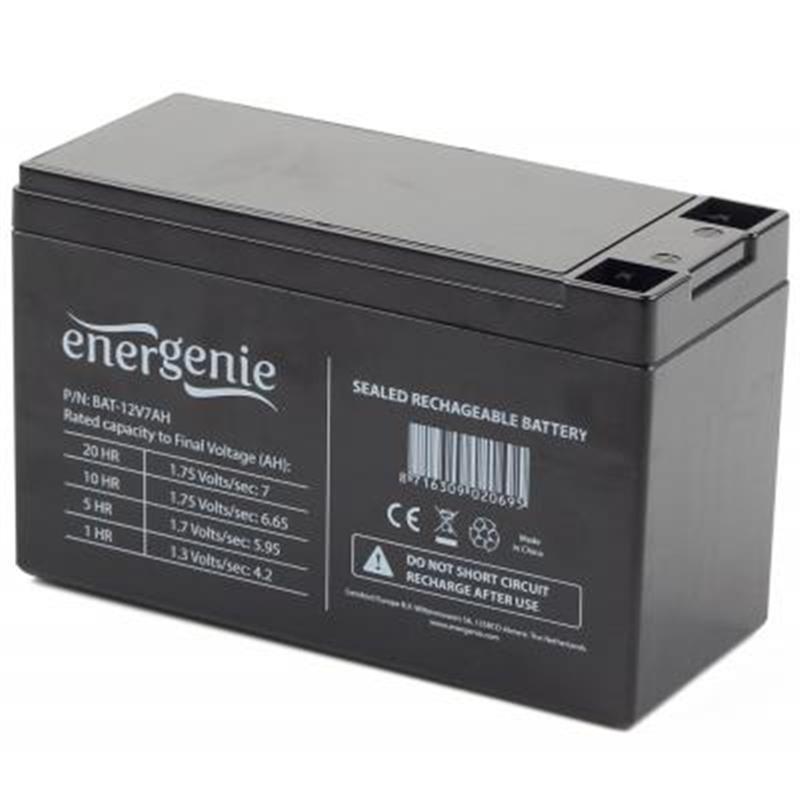 Акумуляторна батарея EnerGenie 12 V 7 AH (BAT-12V7AH) AGM Чорний DS