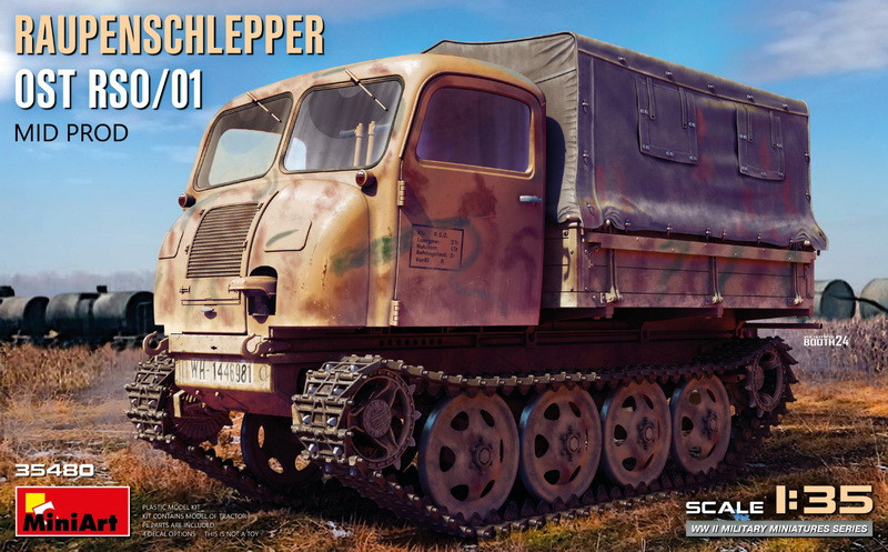 Пластикова модель 1/35 MiniArt 35480 німецька гусенична машина Ost RSO/01 середина випуску