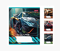 Тетрадь школьная ученическая 48 листов клетка 1 Вересня AI CARS Тетради школьные в клетку