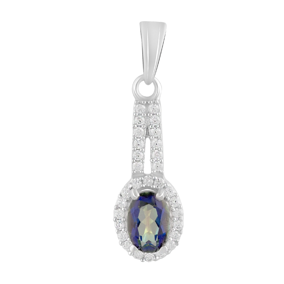 Срібна підвіска SilverBreeze з містик топазом 1.75ct (2118701)