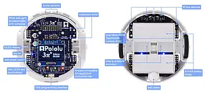 3pi + Turtle Edition - Роботизована платформа з контролером 32U4 та двигунами LP 75:1 - Pololu 4976