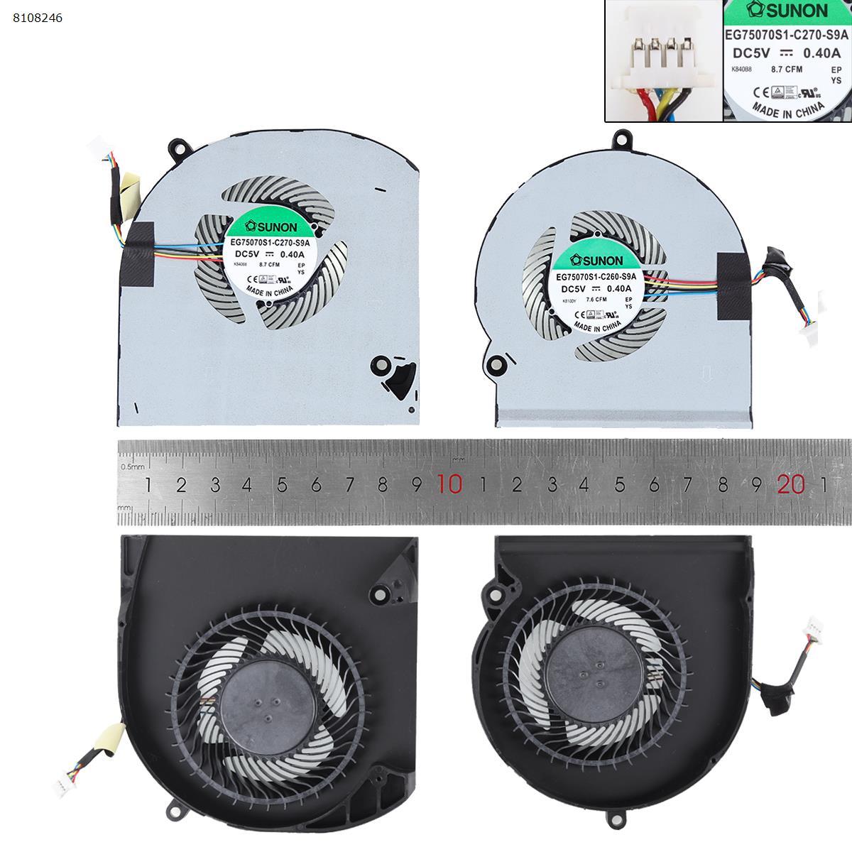 Вентилятори для Dell Alienware 15 R3 R4 P69F, (CPU+GPU 5V 0.4A, EG75070S1-C270-S9A, EG75070S1-C260-S9A,, фото 1