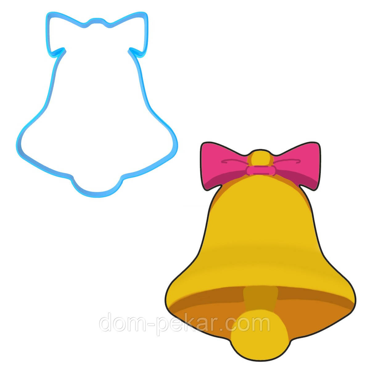 Дзвіночок 2 вирубка для пряників 12*10 см (3D)