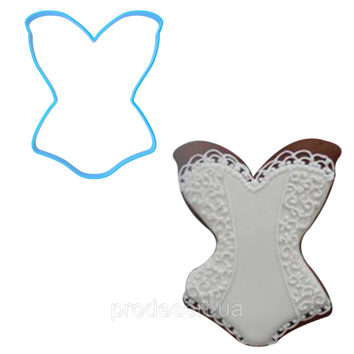 Вирубка для пряників Корсет 10*8 см (3D)