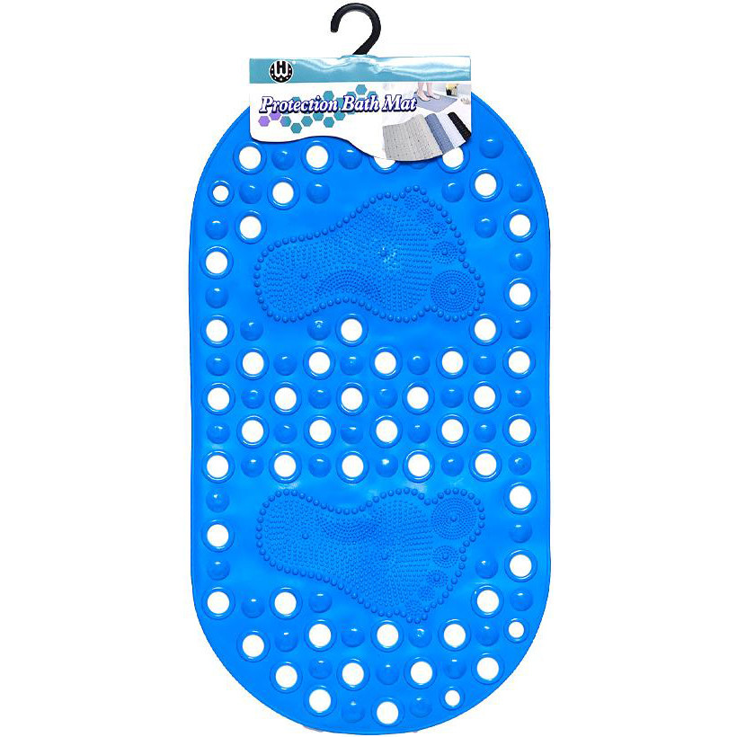 Гумовий килимок у ванну на присосках 68*36см, блакитний, фото 1