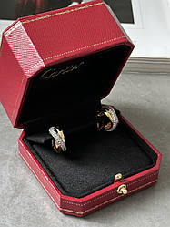 👑 Cartier Trinity Earrings Half-Paved Diamond