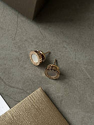 👑 Bvlgari Stud Earrings 18K Rose Gold/Mother-of-Pearl one size