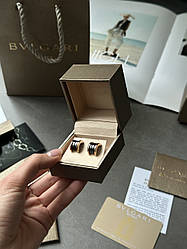 👑 Bvlgari B.zero1 Earrings in 18K Rose Gold/Black Ceramic one size