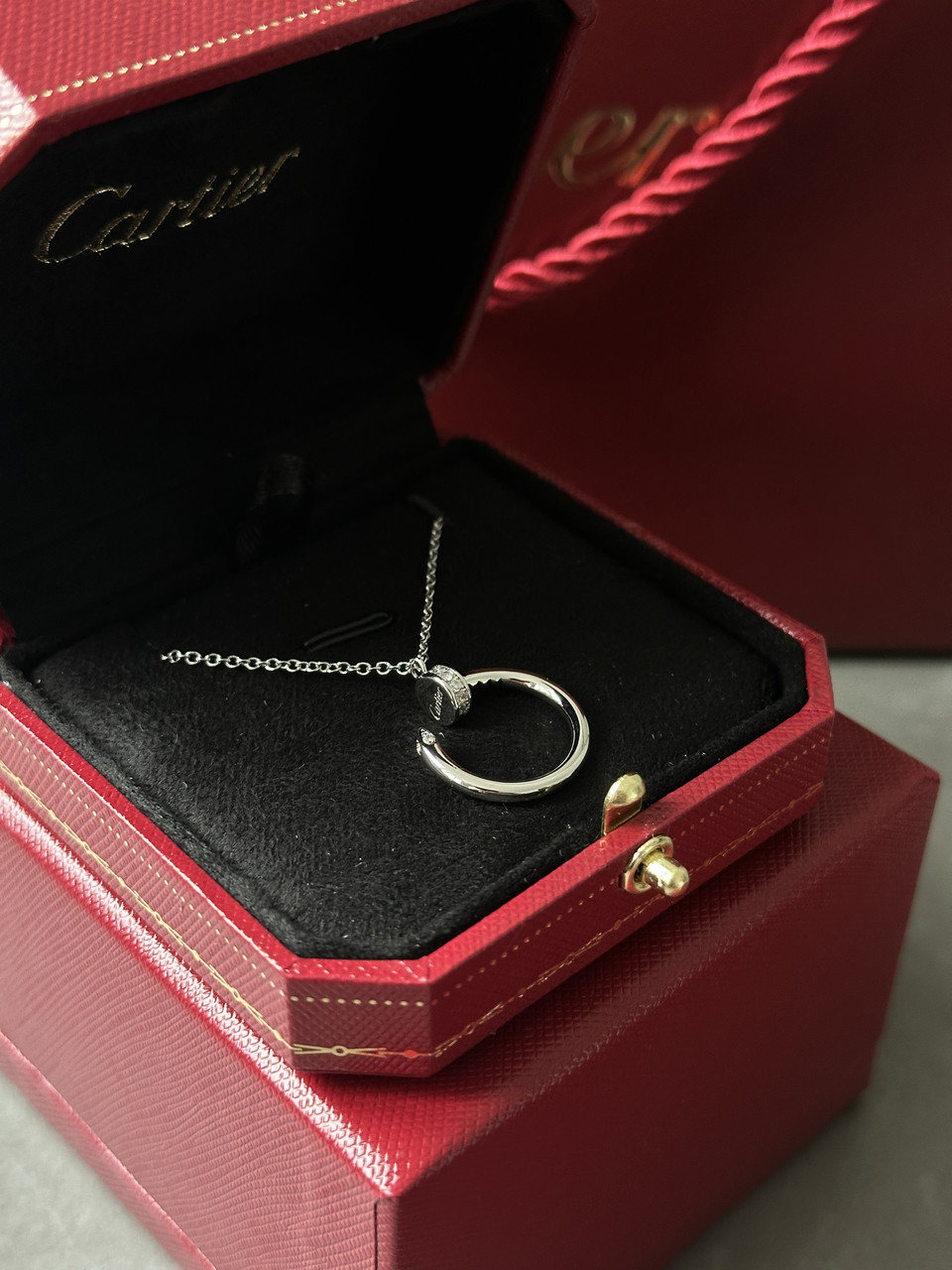 👑 Cartier Juste un Clou Diamond Pendant 18K White Gold one size