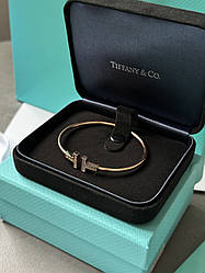 👑 Tiffany T Wire Bracelet in Rose Gold 18k with Diamonds/Mother-of-pearl one size