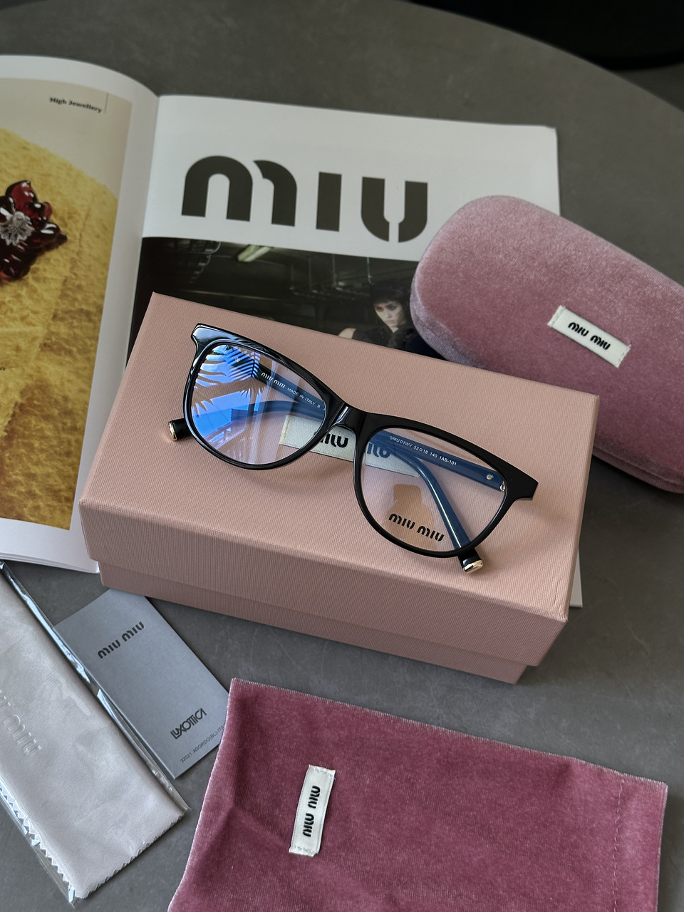 Жіночі брендові окуляри Miu Miu Clear/Black SMU 01WV 1AB-101 53/18/140 53/18/140 люкс якість