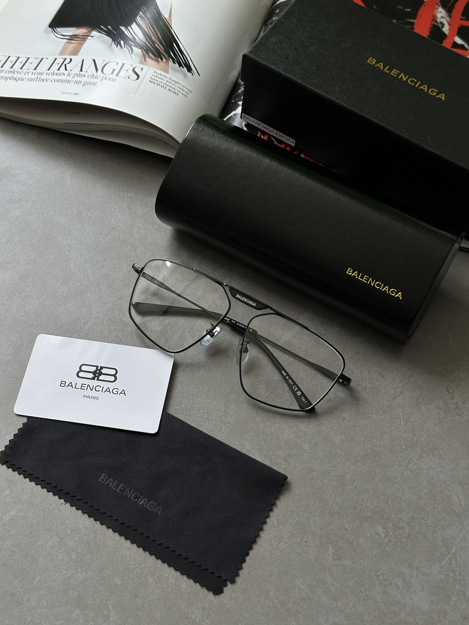 Жіночі брендові окуляри Balenciaga Clear/Black BB0246S 002 61/15/145 XL 61/15/145 люкс якість