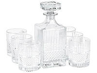 Набір для віскі 7 предметів Stenson R32825 Скляний графін 750мл Склянки 6шт по 300мл Прозорий akr