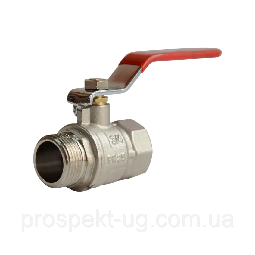 Кран Ду40 (1 1/2") ру25 кульовий латунний важіль різьбовий внутрішня-зовнішня ВЗ DK Kraft