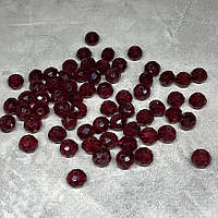 Намистини Рондель (Rondelle- прозорий), 8*6 мм, колір -бордовий, арт 018249, 1 нитка- 65-68 шт, Бордовий