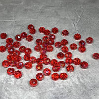 Намистини Рондель (Rondelle- прозорий), 8*6 мм, колір -червоний АВ, арт 018250, 1 нитка- 65-68 шт, Червоний