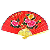 Великий червоний віял на стіну Квіти