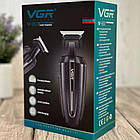 Аккумуляторная машинка для стрижки волос, 4 насадки, USB, VGR-952 / Триммер для стрижки / Триммер для бороды, фото 7