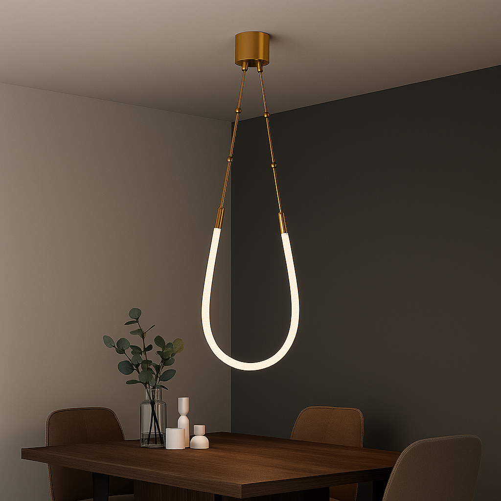 Дизайнерський підвісний світильник Aurea Loop золотий корпус 13W (7813133-1 AB), фото 1