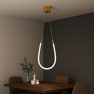 Дизайнерський підвісний світильник Aurea Loop золотий корпус 13W (7813133-1 AB)