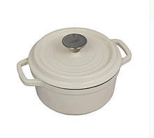 Каструля Nois Tierra cream кремова d24 см чавун з ємаль-покриттям (830362)