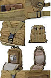 Водозахищений рюкзак 30л тактичного стилю — компактний, міцний, практичний, фото 8