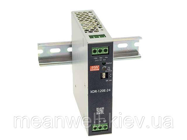 XDR-120E-24 Блок живлення на Din-рейку Mean Well 120вт, 24в, 5 А, фото 1