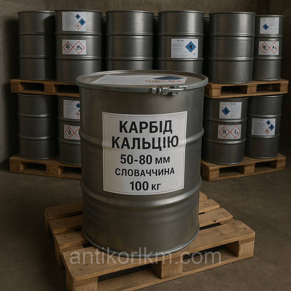 Карбід Кальція 50/80 мм, Вуглецевий Кальцій 50/80 мм, Calcium Carbide 50/80 mm, Словакія, 100 кг