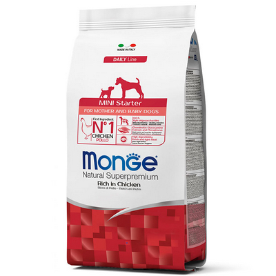 Сухий корм для цуценят та вагітних собак дрібних порід Monge (Монж) Dog Mini Starter з куркою 1.5 кг, фото 1