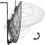 Стіл для підвішування на поручні на балкон 75 x 65 x 62 см, чорно-білий, фото 3
