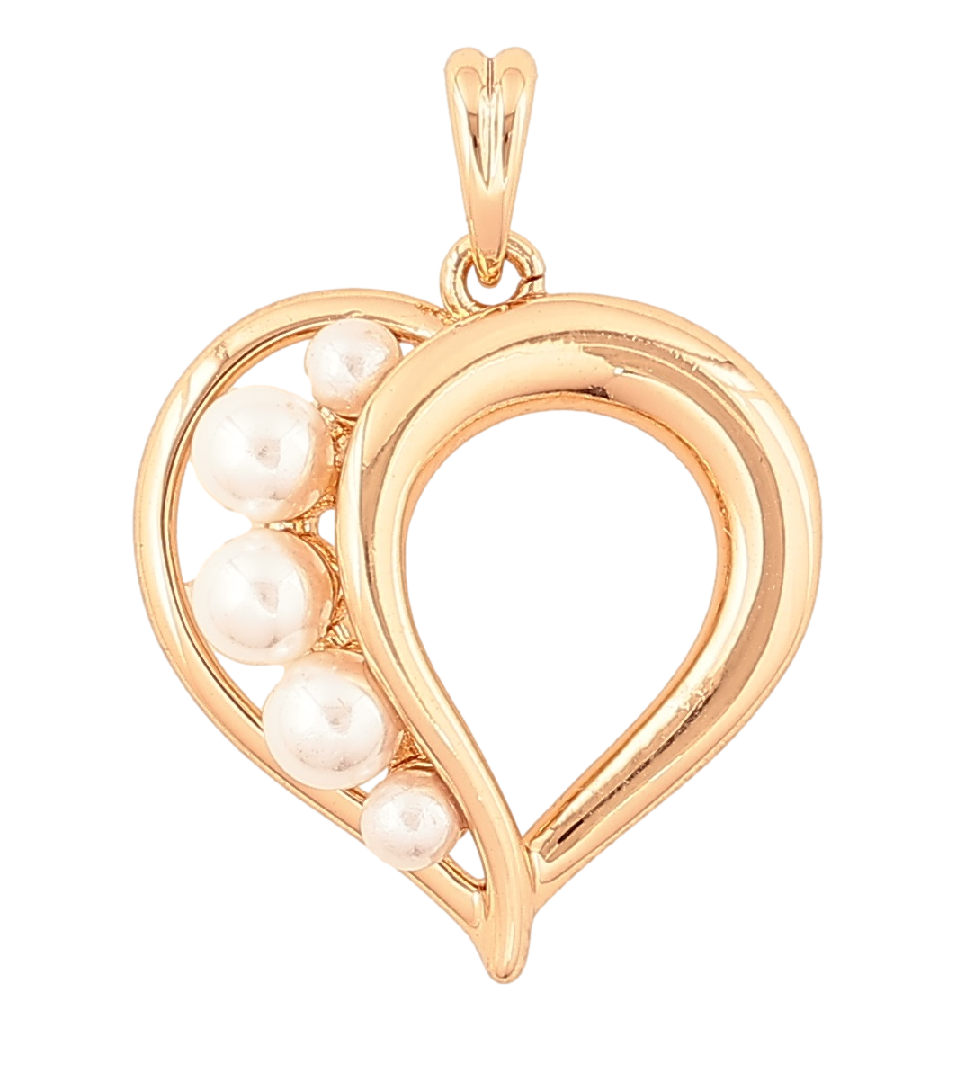 Кулон Xuping Позолота 18K «Сердечко з перлинами» для ланцюжка до 4мм