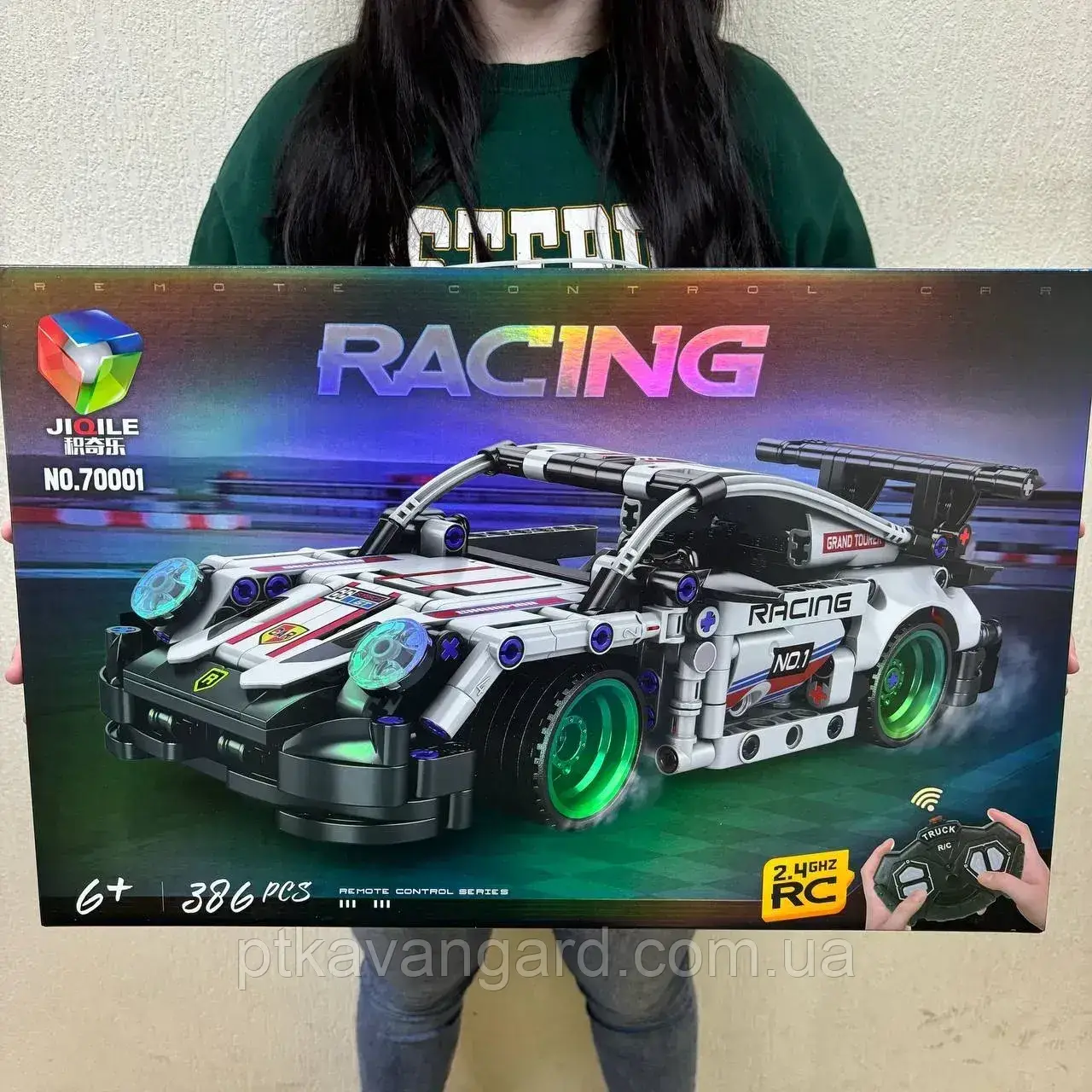 Конструктор автомобіль на пульті керування Порше 911 386 деталей Technic білий, фото 1