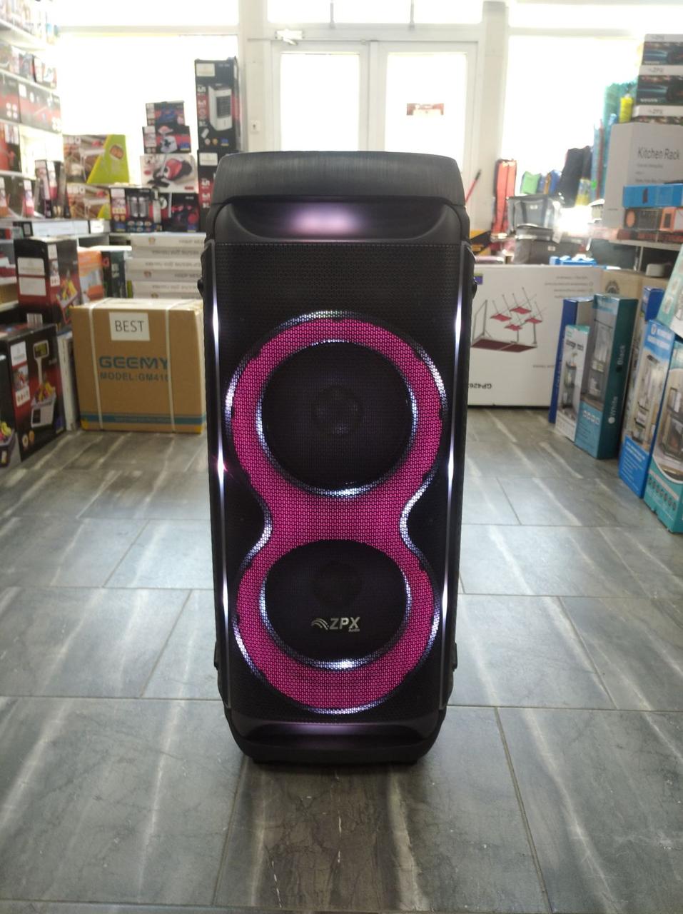 Колонка акумуляторна портативна ZPX partybox 1000 ватів з радіомікрофоном (USB/BT/FM/TWS)