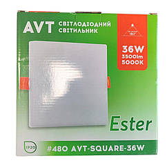 Світлодіодний світильник квадрат AVT-SQUARE ESTER 36Вт 5000К 3500Лм