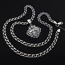 Срібна цепочка чоловіча і кулон Козак Характерник. Підвіс козак із гербом і ланцюг на шию. Срібло 925 65 см, фото 10