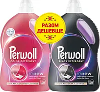 Набір засобів для прання Perwoll для кольорових речей 3000 мл + для темних та чорних речей 3000 мл (9000101813111)