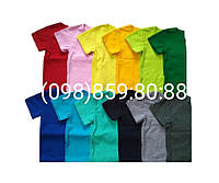 Детская однотонная футболка от 2 до 15 лет