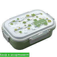 Контейнер для їжі/ланч-бокс №9035 ложка/вилка (22,5 х15, 5х7, 5см) в асорт. (60)