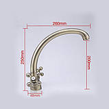 Змішувач для кухні FRAP F4219-4, поворотний вилив, латунь, бронза, фото 6