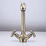 Змішувач для кухні FRAP F4219-4, поворотний вилив, латунь, бронза, фото 3