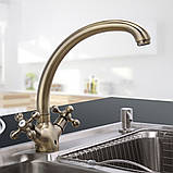 Змішувач для кухні FRAP F4219-4, поворотний вилив, латунь, бронза, фото 2