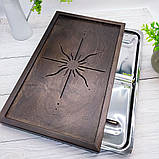 Велика містка дерев'яна чабань «Сонце сходу» - Ясень - темне дерево (54 × 31,5 см), фото 3