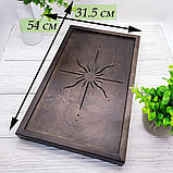 Велика містка дерев'яна чабань «Сонце сходу» - Ясень - темне дерево (54 × 31,5 см), фото 5