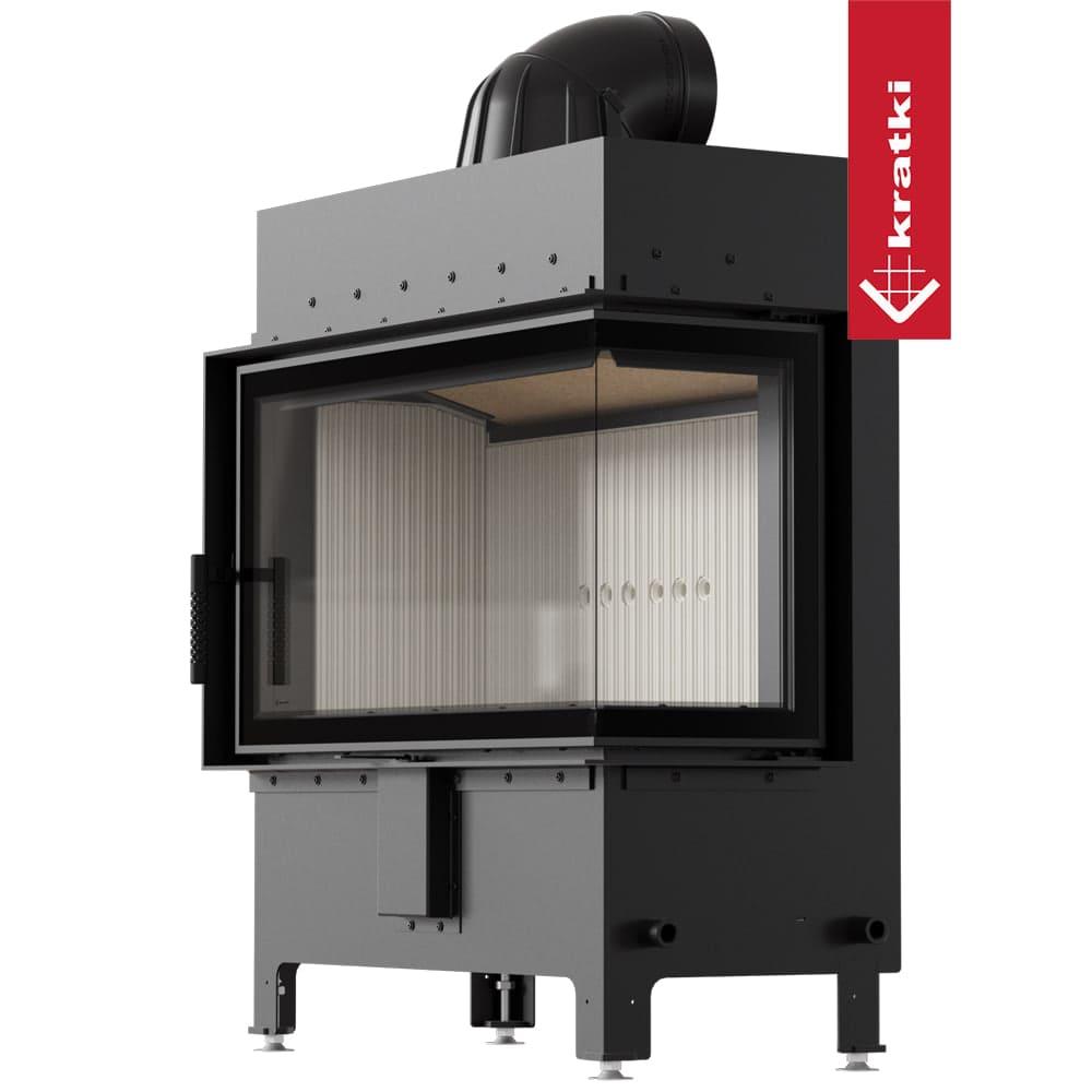 Камінні топки повітряні Kratki Камін з топкою для обігріву LUCY 14 Вбудована камінна топка права 14 кВт
