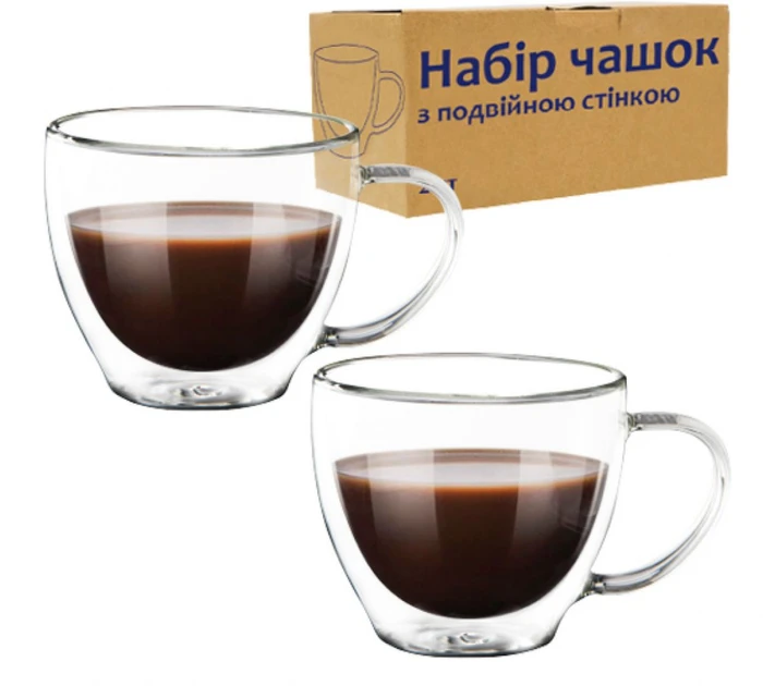 Набір чашок з подвійним дном S&T 202-8 (220мл) 2шт, фото 1