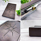 Велика містка дерев'яна чабань «Сонце сходу» - Ясень - темне дерево (54 × 31,5 см), фото 9